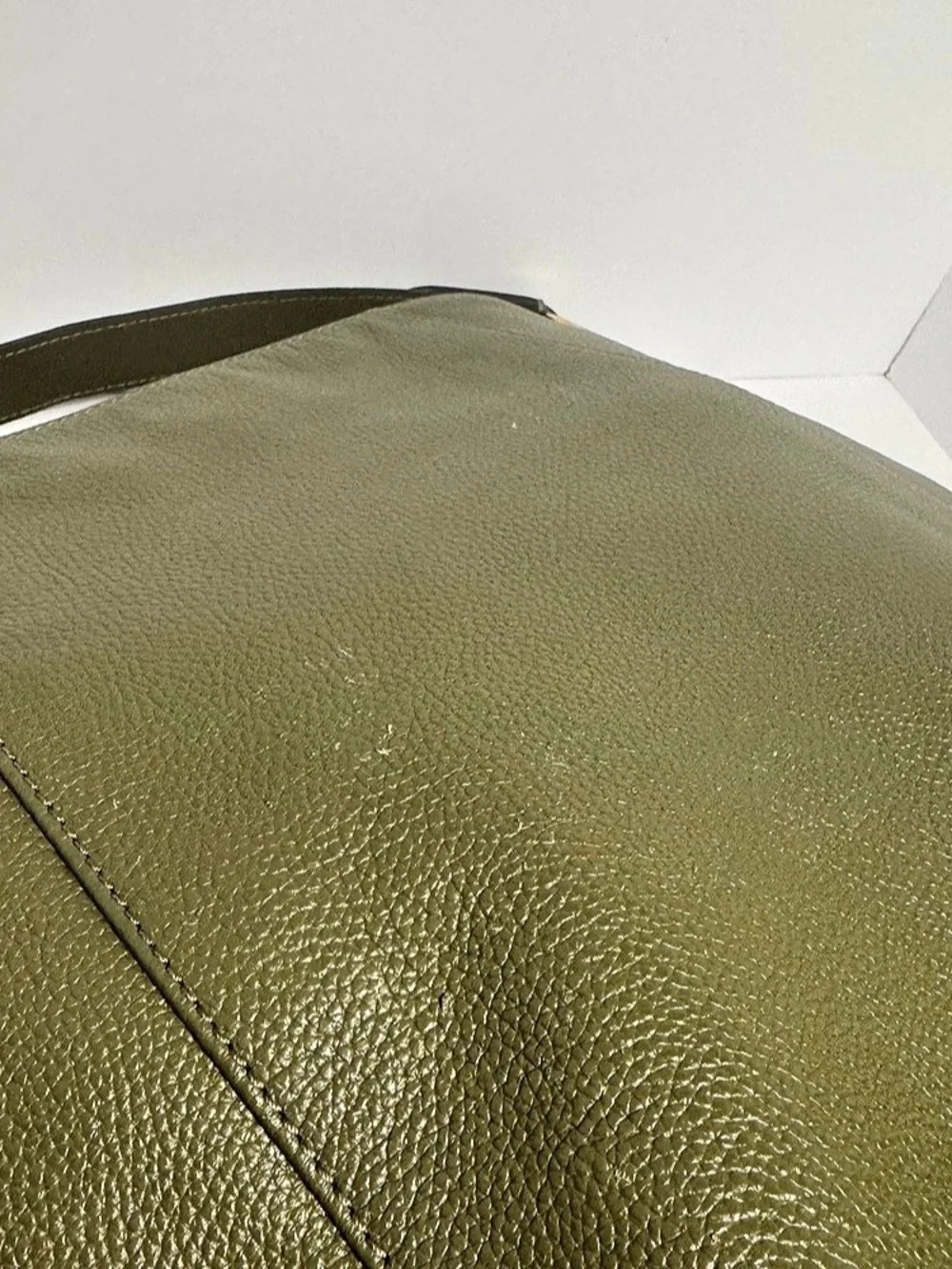 Michael Kors Evie Large Pebbled Leather Hobo Shoulder Bag - Olive Green w/ Tag